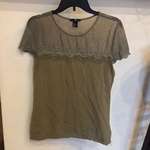 Green lace t shirt